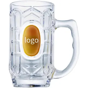 Em estoque de alta qualidade transparente polonês cerveja copo projeta personalizado decalque ou logotipo no copo de vidro óculos