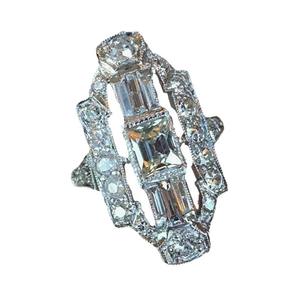 Anillo de Diamantes F989 en Oro Blanco con Corte Esmeralda, Diamante Natural para Compromiso, Joyería para Mujer, Color D - Product Image 4