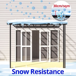 Auvent en aluminium imperméable, auvent moderne en polycarbonate résistant au vent, auvent de toit arqué, auvent résistant aux chocs, auvent personnalisable <span class=keywords><strong>pour</strong></span> <span class=keywords><strong>terrasse</strong></span> - Product Image 5