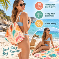 Serviette de plage en microfibre de luxe à séchage rapide, sans sable, personnalisable avec logo, imprimée numériquement par sublimation, légère, avec sac de voyage – Vente en gros