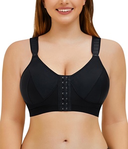 Almohadillas extraíbles con cierre de gancho frontal personalizado de fábrica, sujetador quirúrgico con espalda cruzada, sujetador de cirugía postoperatoria para mujer - Product Image 4