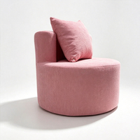 Canapé compact en tissu circulaire simple pour une personne, idéal pour les petits espaces