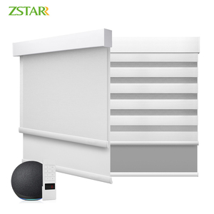 Persianas inteligentes Alexa motorizadas día <span class=keywords><strong>y</strong></span> <span class=keywords><strong>noche</strong></span> cortina enrollable de cebra <span class=keywords><strong>cortinas</strong></span> de tela persianas de ventana de cebra Persianas automáticas - Product Image 1