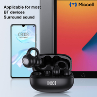 Miccell Original étanche Sport écouteurs faible latence Fitness boucle d'oreille TWS casque Clip-on sans fil jeu véritable affichage numérique