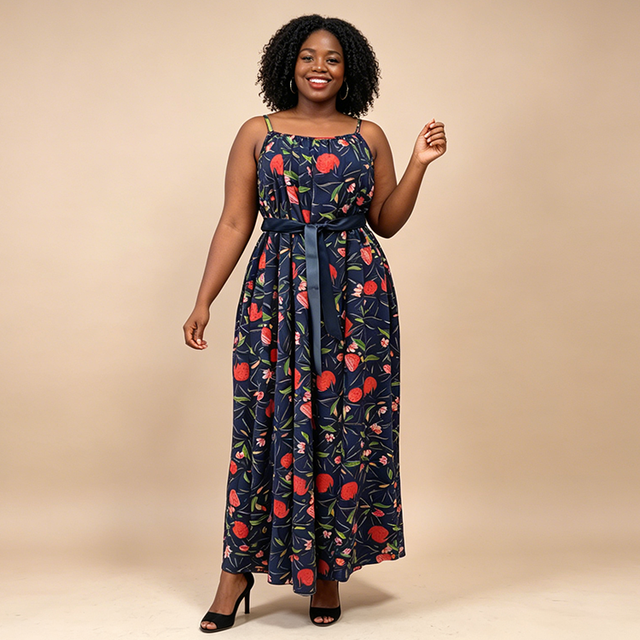 Women's Retro Sexy A-Line Dress Summer Sleeveless Floral Print Casual Vintage Style Empire Waist Maxi Length Wholesale