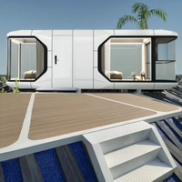 2025 lüks Modern konteyner uzay kapsül ev prefabrik küçük ev çelikten yapılmış