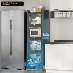 Étagère de rangement de cuisine à cinq couches en fer anti-poussière moderne sur pied armoire multifonctionnelle armoire buffet de ménage - Product Image 4