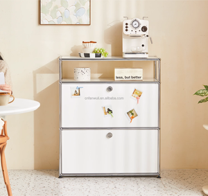 เฟอร์นิเจอร์โมดูลาร์แบบ DIY ทำจากสแตนเลสทันสมัยแบบนอร์ดิกพร้อมลูกล้อสำหรับห้องนั่งเล่นที่เก็บของในห้องนอน - Product Image 1