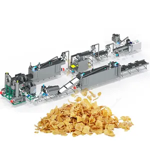 Kelloggs corn flakes extruder machine corn wheat flakes making production process machine