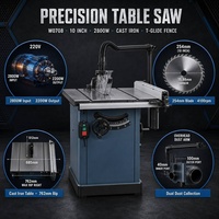 Scie circulaire de table de précision en fonte STR W0708 de 10 pouces, moteur à induction, table coulissante, machine à scier pour le travail du bois