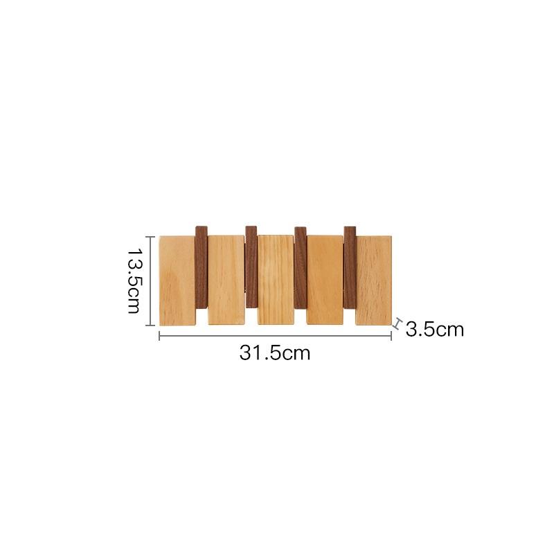 4 crochets Noyer noir + bois de pin