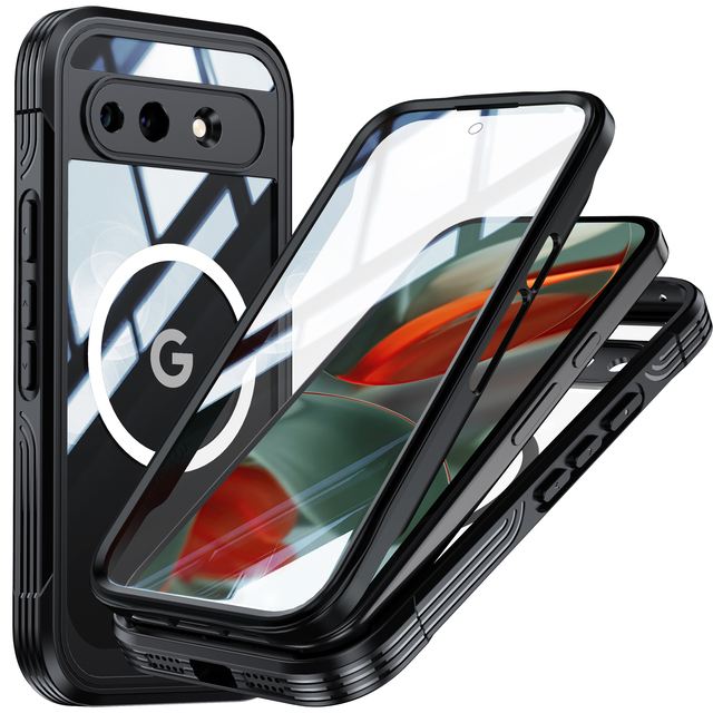 Transparent Shell for Google Pixel10A 360° Full Body Protective 9H Tempered Glass Anti Drop Dustproof Magnetic Mobile Phone case