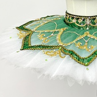 Tutu de ballet professionnel T2054 pour filles, vert dégradé, séparable, en tulle rigide, pour la scène et les compétitions, inspiré de La Corsaire