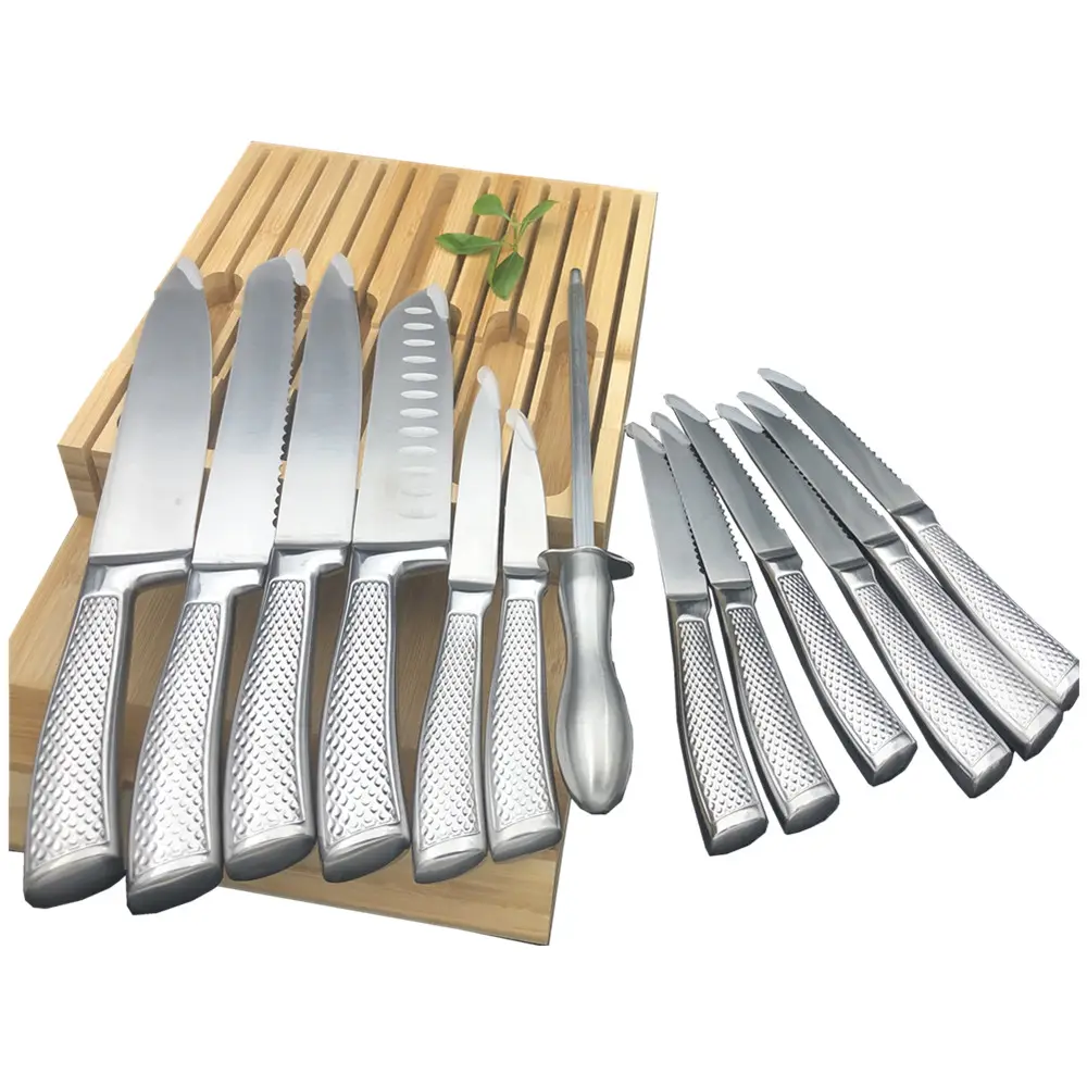 Mutfak bıçağı seti blok 14 parça yüksek karbonlu paslanmaz çelik bıçak takımı bulaşık makinesi güvenli mutfak gereçleri şef bıçak seti