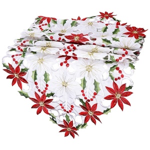 Ourwarm Jacquard Hoa Trạng Nguyên thêu bảng RUNNERS 15x70 inch dệt kim kỹ thuật cho kỳ nghỉ giáng sinh trang trí - Product Image 4