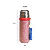 Tumbler Titanium Murni 17oz Dinding Ganda Bebas BPA Tutup Lipat Satu Tekan Anti Bocor Sedotan Tetap 500ml Retensi Panas 12 Jam Tali Pegangan