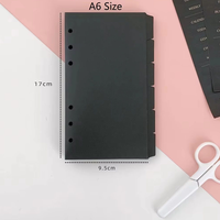 Wenshun A5/A6/A7 Séparateur en PP givré 6 onglets Pages d'index en plastique transparent pour classeur à 6 anneaux