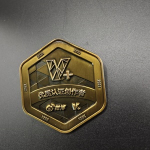 Moneda Conmemorativa Hexagonal Personalizada de Bronce Antiguo, Insignia Metálica de Recuerdo para Eventos Corporativos, Premios, Colecciones y Regalos - Product Image 2
