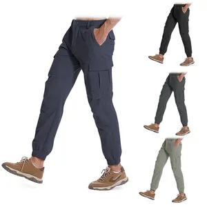Custom Wholesale men's Quick Dry Nylon Hiking Joggers Pants Convertible 6 Pockets Casual Cargo Athletic Pants trousers With Belt