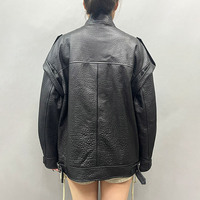 Veste en cuir véritable de haute qualité Jancoco, coupe ample, personnalisée, pour femme, style motard