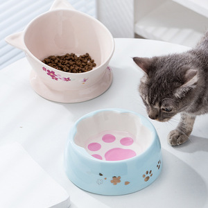 Bol en céramique pour chat, antidérapant, pour nourriture et eau, pour l'alimentation des animaux domestiques - Product Image 1