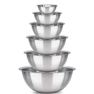 Preço barato conjunto de 6 tigelas de mistura com logotipo do cliente, tigela de agasalho em aço inoxidável e <span class=keywords><strong>metal</strong></span>, presente moderno para negócios, 12 x - Product Image 1