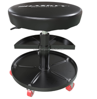 Tabouret de garage à roulettes réglable en hauteur avec logo personnalisé, chaise d'atelier pour mécanicien avec 5 roues pivotantes, cadre en métal fer.