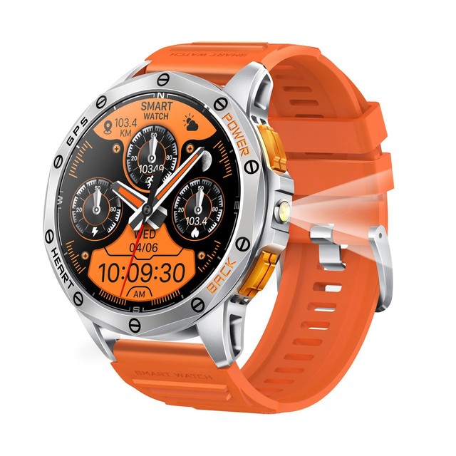 AMOLED K67 GPS Smartwatch for Calling Altitude Barometer Compass Heart Rate Blood Pressure SpO2 Tracking Silicone Titanium