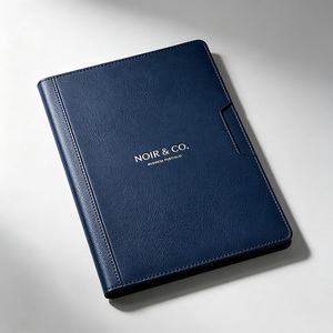Luxury PU Leather <b>Folder</b> Custom Embossed Logo Business <b>Folder</b> A4 Document Holder For Company Gift - Product Image 5