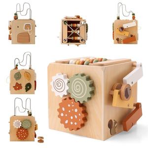 5 trong 1 hình dạng bằng gỗ phù hợp với Montessori Math Đồ chơi hộp bận rộn giáo dục Montessori đồ chơi Box Set - Product Image 1