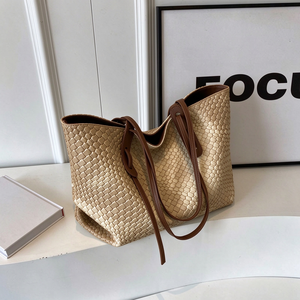 Bolso Tote de Compras para Mujer, Elegante, de Gran Capacidad, Abierto, de Color Sólido, en Cuero Vegano Retro - Product Image 6