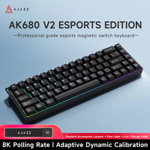 คีย์บอร์ดเกมมิ่ง Ajazz AK680 <span class=keywords><strong>V2</strong></span> สวิตช์แม่เหล็กแบบมีสาย RT0.01MM 8Khz 0.125ms ความหน่วงต่ำ รับประกัน 12 เดือน - Product Image 2