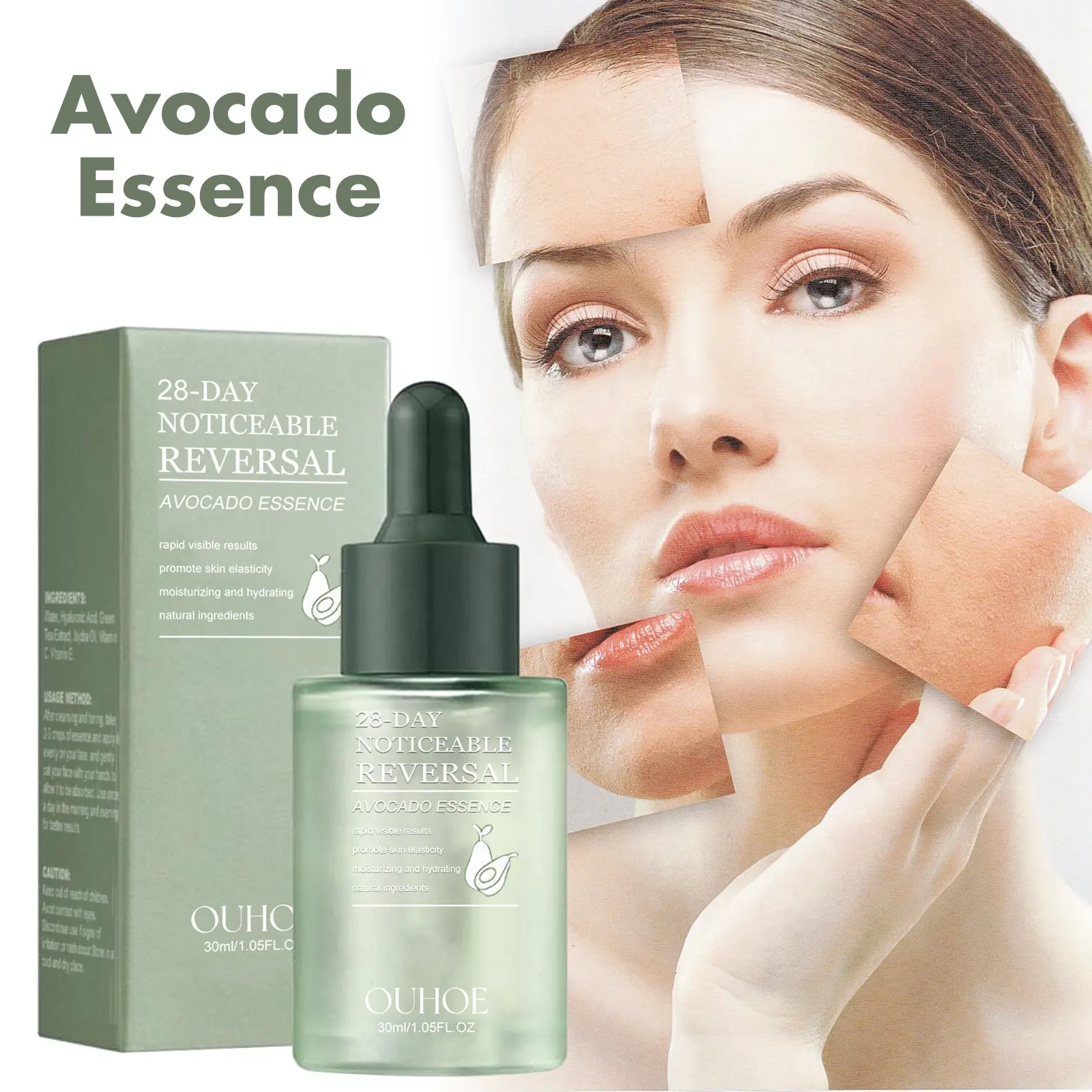 Großhandel Avocado Liquid Serum Feuchtigkeit spendende Anti-Falten-Lotion Feuchtigkeit spendende White ning Anti-Aging-Flüssig serum