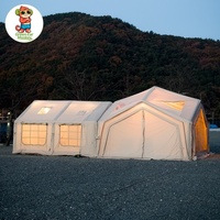 Tente de camping gonflable en coton imperméable portable avec installation rapide, tente pneumatique quatre saisons