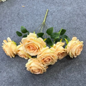 7 têtes soie Rose bouquet fleurs artificielles Bush <span class=keywords><strong>Roses</strong></span> fleurs artificielles Bouquet en vrac pour mariage maison fête décor nouveau - Product Image 6