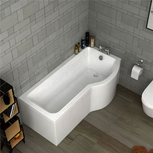 <span class=keywords><strong>Baignoire</strong></span> de jupe <span class=keywords><strong>en</strong></span> acrylique <span class=keywords><strong>en</strong></span> forme P, Tube irrégulier, bassin avec écran de douche - Product Image 2