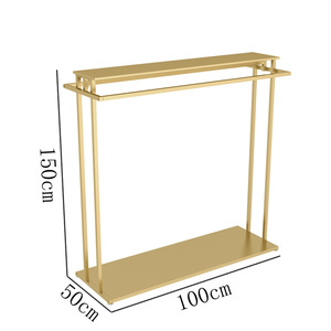 Cửa Hàng Quần Áo Đứng Đặt Sàn Giá Trưng Bày Quần Áo Trẻ Em Hai Mặt, Ngăn Treo Hai Bên Giá Treo Quần Áo Màu Vàng Kim - Product Image 4