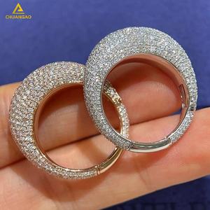 화이트 라운드 Hpht 랩 다이아몬드 귀걸이 9k 14k 18k 화이트 옐로우 로즈 골드 귀걸이 쥬얼리 여성 - Product Image 2