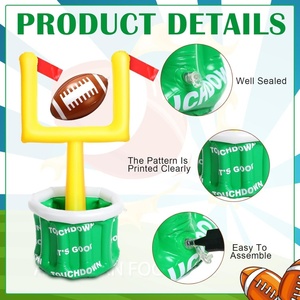 ที่วางเครื่องดื่มเป่าลมรูปฟุตบอล PVC ขนาด 20.5*39 นิ้ว พร้อมรักบี้เป่าลมขนาด 11.8*7.9 นิ้ว 2 ชุด สำหรับกิจกรรมกีฬากลางแจ้ง ปาร์ตี้ - Product Image 3