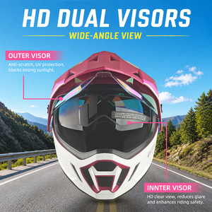 <span class=keywords><strong>Casco</strong></span> Integral Rosa para <span class=keywords><strong>Motocross</strong></span>, para <span class=keywords><strong>Mujer</strong></span>, con Doble Visera, Certificado DOT, OEM/ODM - Product Image 6