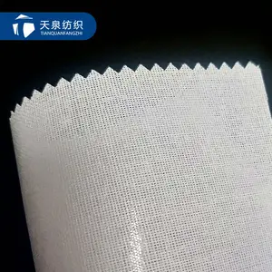 Factory 100% Polyester Resin Garment Lining White Fusible Interlining Fabric