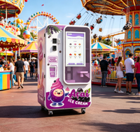 Máquina de Helados de Doble Sabor de Acero Inoxidable con Funciones SDK y Monedero, Pantalla Táctil para Ventas de Alto Tráfico en Parques de Atracciones