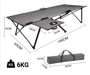 Cama Plegable Tipo Campamento con Mesa Lateral Ancha para Emergencias y Desastres, Portátil para una Persona, Almacenamiento para Campamento al Aire Libre - Product Image 3