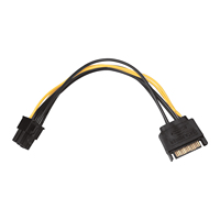 Cable adaptador de alimentación SATA de 15 pines a PCIe PCI-e PCI Express de 6 pines para tarjeta de vídeo