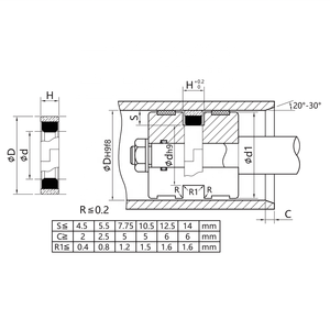 <span class=keywords><strong>Joint</strong></span> d'étanchéité compact profilé anti-fuite à faible friction pour pistons hydrauliques à <span class=keywords><strong>double</strong></span> <span class=keywords><strong>effet</strong></span> pour machines <span class=keywords><strong>de</strong></span> moulage par injection - Product Image 5