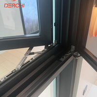 Fenêtres en aluminium noir de style américain, nouvelle conception populaire DERCHI, ouverture vers l'intérieur, fenêtres modernes en aluminium