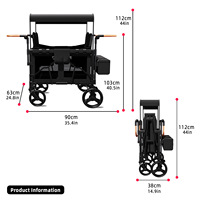 2024 Wagon poussette pour enfants sièges de sécurité avec harnais à 5 points chariot avec 4 sièges hauts luxe bébé tendance poussette Wagon