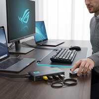 Commutateur KVM HDMI FJGEAR FJ-HK201S USB 2.0 4K/30Hz 2 ports, 2 ordinateurs partagent un moniteur, clavier, souris, prise HD