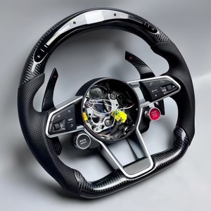 Volante Deportivo de Fibra de Carbono con LED para <span class=keywords><strong>Audi</strong></span> B9 A4l A5 A3 A4 S5 A6L A8 Q8 SQ8 S3 S4 RS3 RS5 RS7 RS6 - Product Image 1