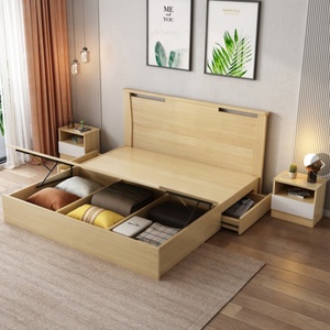Cadres de lit de luxe modernes pour hôtels, tailles double, twin, queen et king, avec tiroirs de rangement, en MDF, ensemble de chambre à coucher en bois - Product Image 3